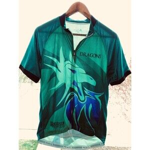 Primal Wear Dragons Men's Jersey XL Race Cut Edgar Bikes Green Cycling‎ Vintage